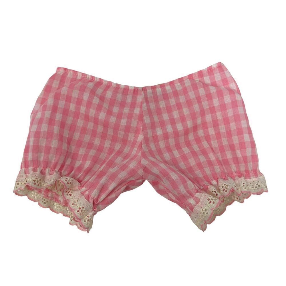 Ideal‎ Thumbelina Doll Replacement Shorts Pink White Gingham  20 Inch 1982